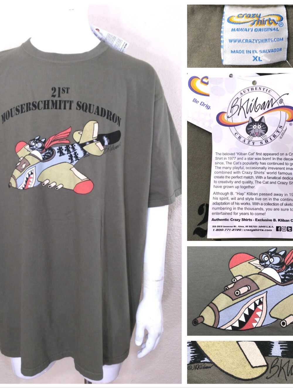 21st MOUSERSCHMITT SQUADRON T Shirt XL NEW with TAGS Military CRAZY SHIRTS Army